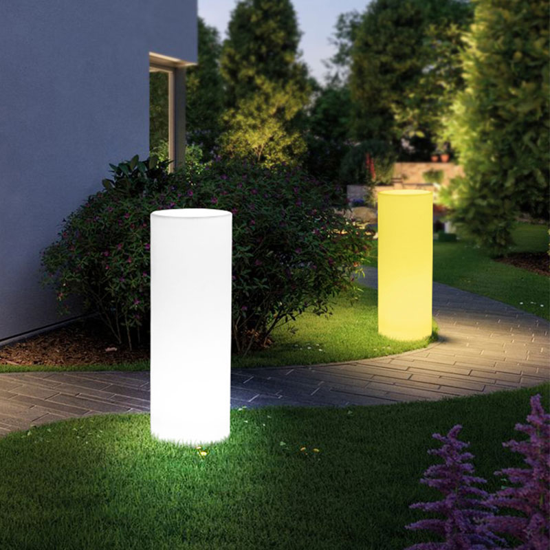 luces de decoración de arte de jardín al aire libre LED RGB Cambio de color Cilíndrico Lámpara de lámpara de lámpara impermeable con control remoto para decoración de jardín, comercial, boda, celebración